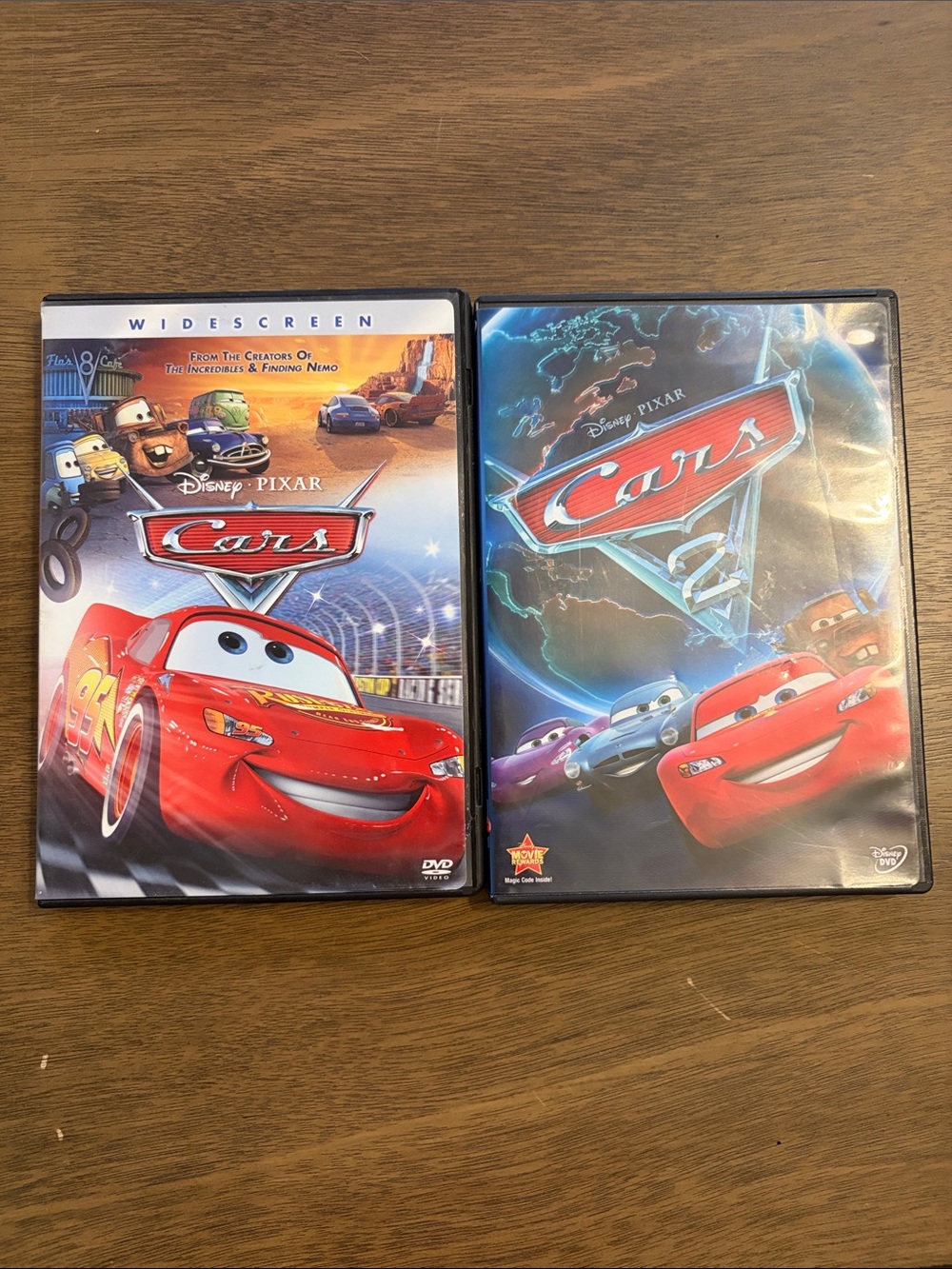 Disney Pixar Two Cars DVDS- Cars, and Cars 2